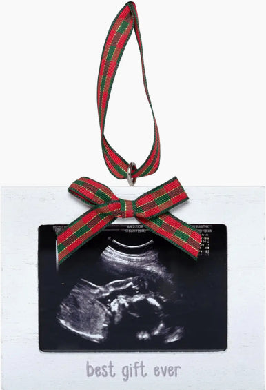 “Best Gift Ever” Holiday Rustic Sonogram Ornament