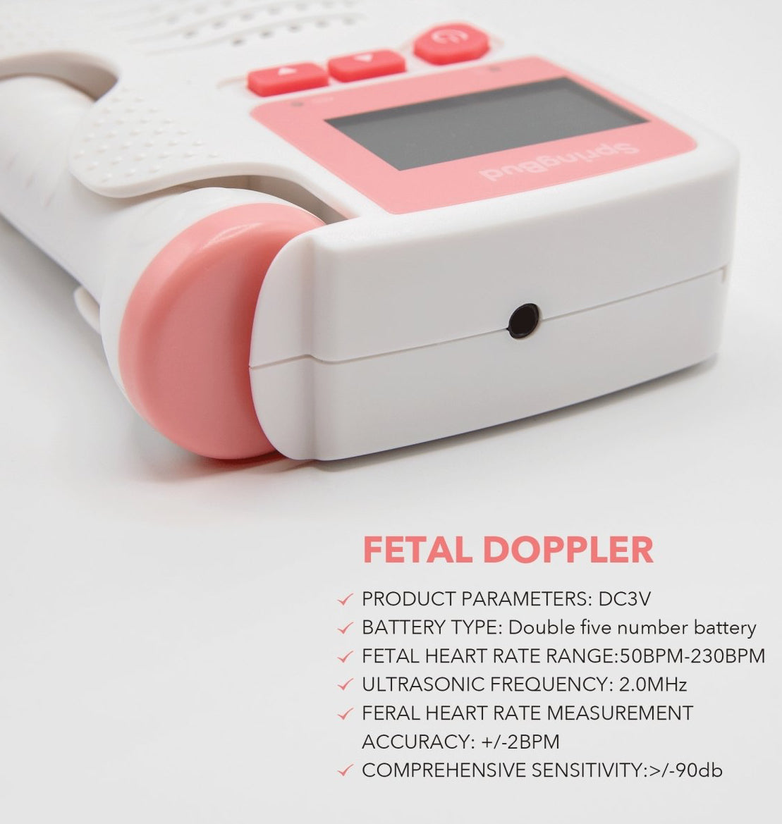 Springbud FD-200B Fetal Doppler Heart Beat Monitor