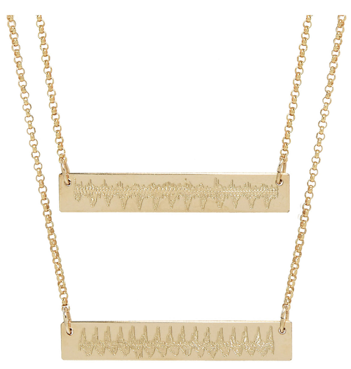 Double Heartbeat Bar Necklace