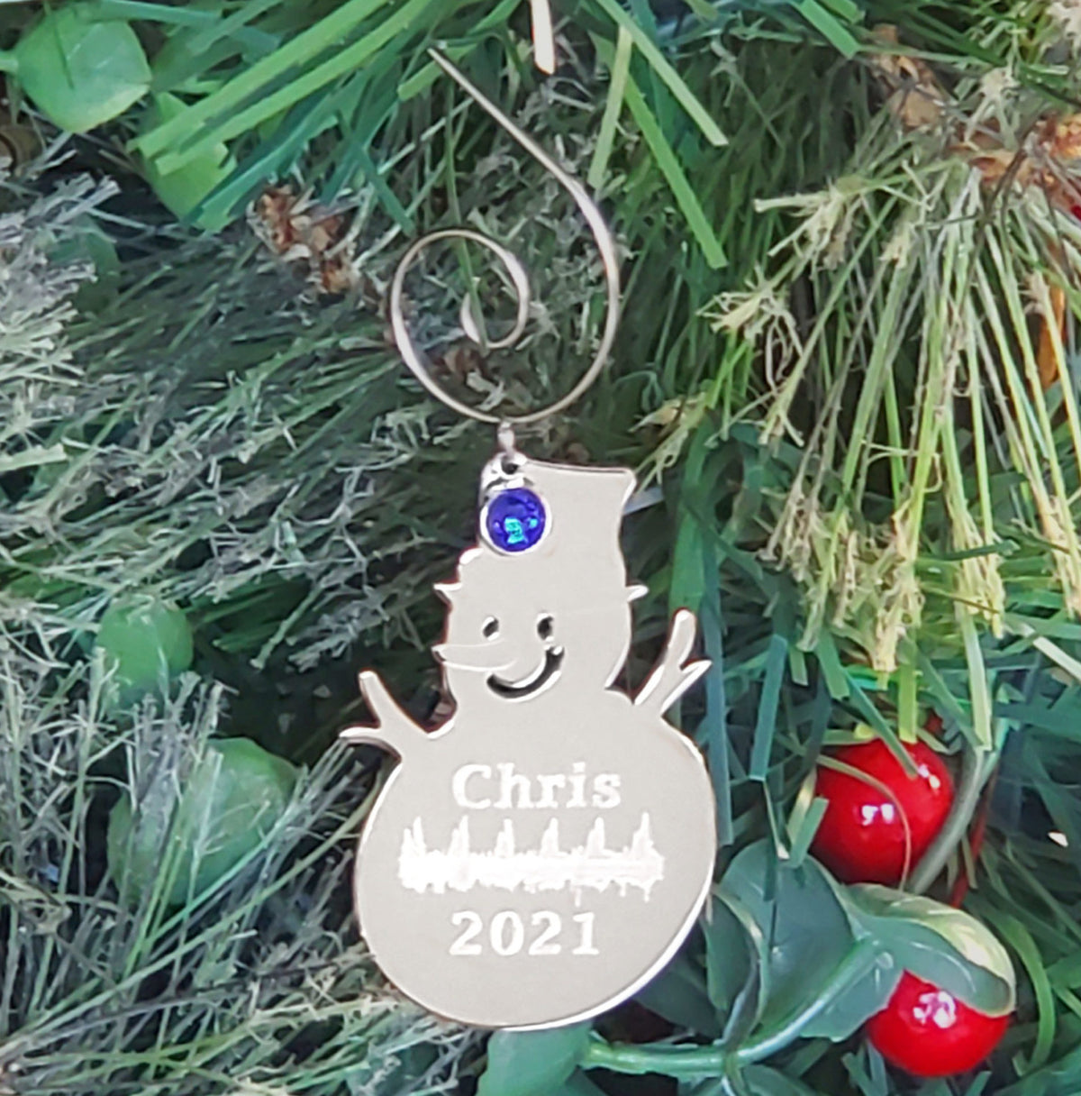 Heartbeat Snowman Ornament